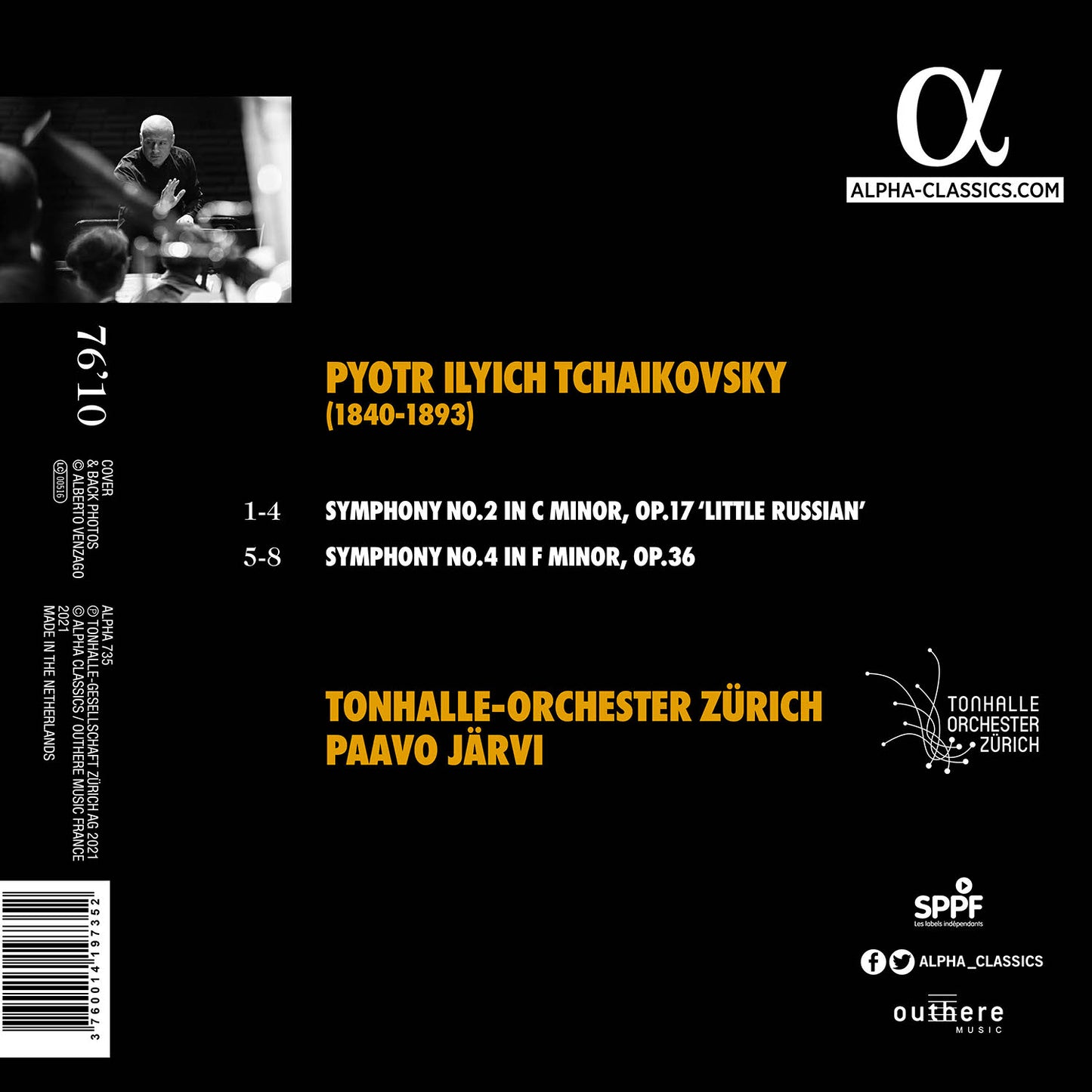 Tonhalle-Orchester Zürich, Paavo Järvi: Tschaikowsky, Sinfonien Nr. 2 & 4