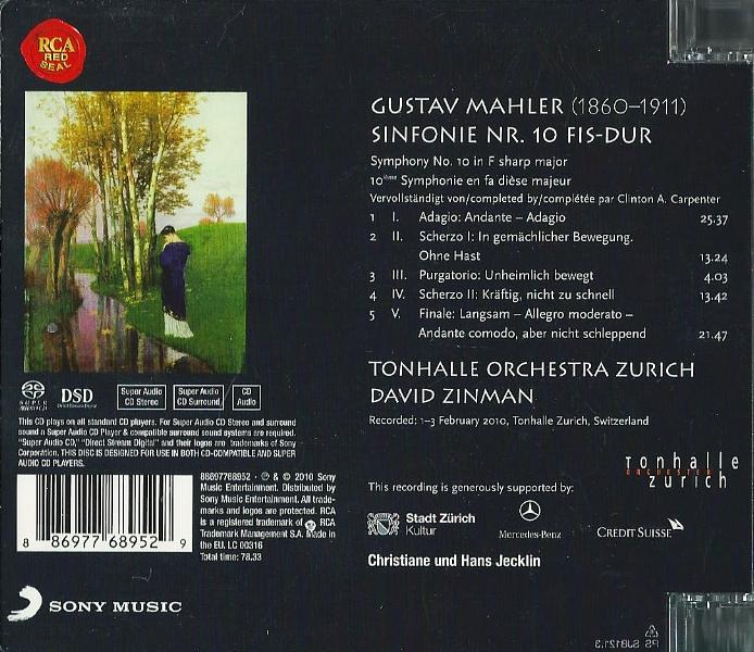 Tonhalle Orchester Zürich, David Zinman: Mahler, Sinfonie Nr. 10