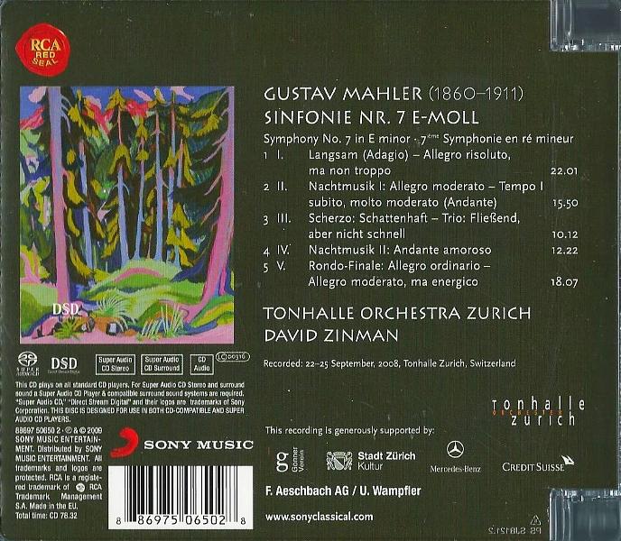Tonhalle Orchester Zürich, David Zinman: Mahler, Sinfonie Nr. 7