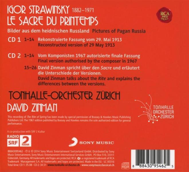 Tonhalle Orchester Zürich, David, Zinman: Strawinsky, Le Sacre du printemps