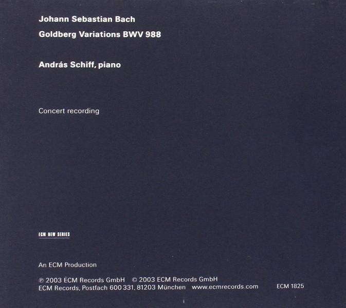 András Schiff: Bach, Goldberg-Variationen